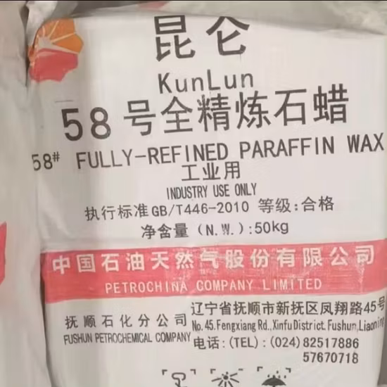 58# Cire de paraffine entièrement raffinée à usage industriel/fabrication de bougies